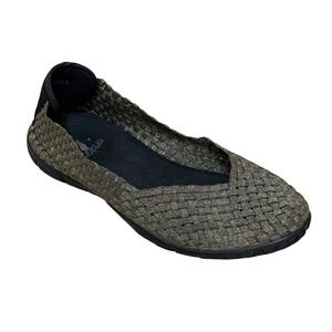 Corkys Women Flats Metallic Gold 8 Sidewalk‎ Weave Ballet Lagenlook Slip On
